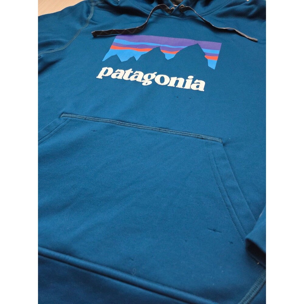 Patagonia Hoodie Shop Sticker PolyCycle Men's S Blue Sweatshirt 39518 *Read* - Picture 2 of 6